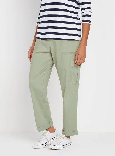 Ladies Green Cargo Pocket Trousers