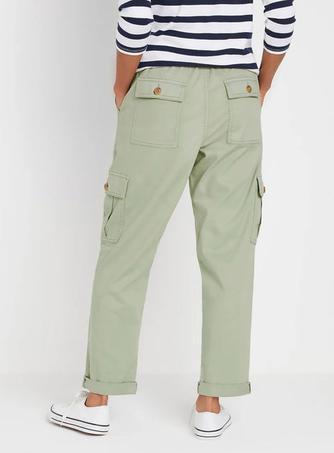 Ladies Green Cargo Pocket Trousers