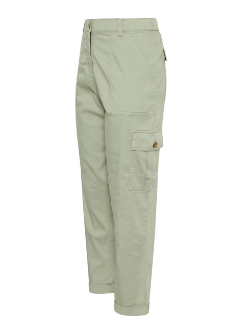 Ladies Green Cargo Pocket Trousers
