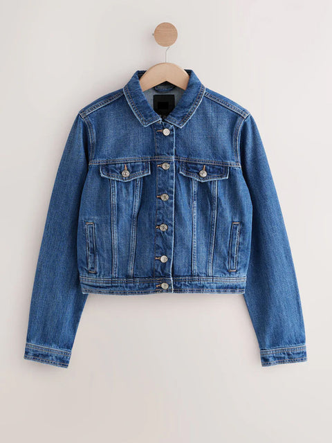 Ladies Fuller Bust Denim Trucker 100% Cotton Jacket