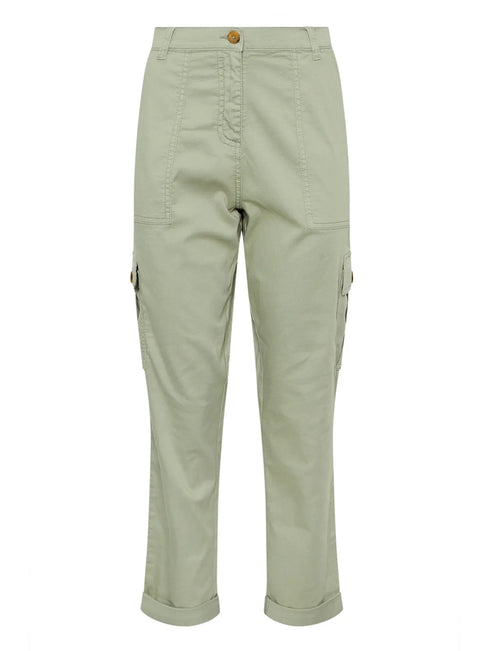Ladies Green Cargo Pocket Trousers