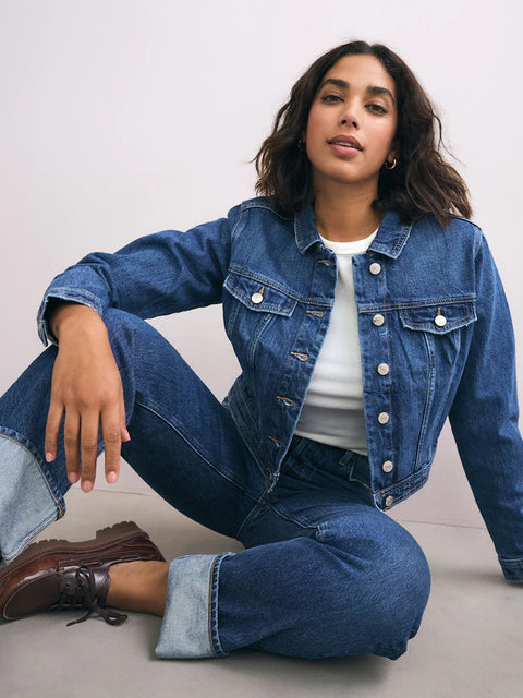 Ladies Fuller Bust Denim Trucker 100% Cotton Jacket