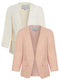 Ladies Fully Lined 3/4 Sleeves Single Breasted Collarless Blazer Jacket