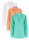 Ex Papaya Ladies  Linen V Neck Shirt Blouse Green Orange White