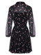 Ladies Black & Pink Floral Chiffon Shirt Dress