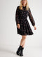 Ladies Black & Pink Floral Chiffon Shirt Dress