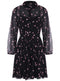 Ladies Black & Pink Floral Chiffon Shirt Dress
