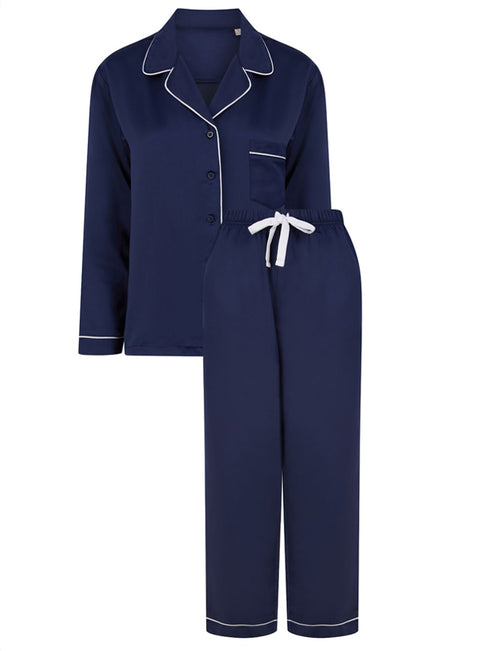 Ladies Satin Pyjamas Set Soft With Scrunchie Eye Mask