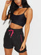 Ex Prettylittlething PLT Black Woven Contract Drawstring Gym Shorts