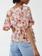 QED London Floral Short Sleeve V Neck Blouse