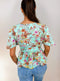 QED London Floral Short Sleeve V Neck Blouse