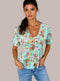 QED London Floral Short Sleeve V Neck Blouse