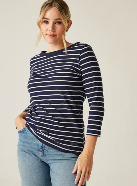 Regatta Women's Bayletta Tee II in White Blue Navy