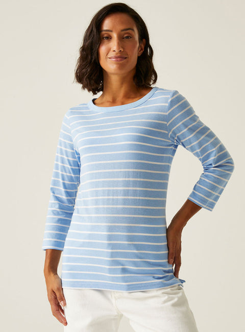 Regatta Women's Bayletta Tee II in White Blue Navy