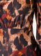 Tan Animal Print Gathered Stretch Midi Dress