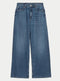 Ladies Slouchy Mid Rise Wide Leg Jeans