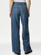 Ladies Slouchy Mid Rise Wide Leg Jeans