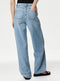 Ladies Slouchy Mid Rise Wide Leg Jeans