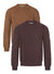 Mens Cable Knit Soft Feel Jumper In Brown & Plum Part Wool