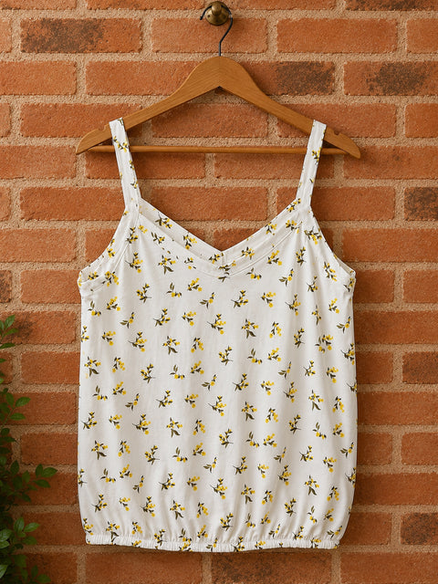 Ladies Print Strappy Vest Tops 2 Colours