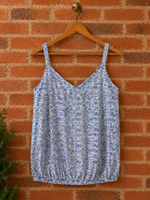 Ladies Print Strappy Vest Tops 2 Colours