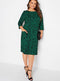 Ex Store Ladies Curve Green Zebra Print Jacquard Knitted Pocket Dress