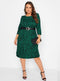Ex Store Ladies Curve Green Zebra Print Jacquard Knitted Pocket Dress