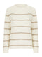 Ladies Camaieu Cotton Stripe Knit Jumper In Blue & Cream