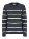 Ladies Camaieu Cotton Stripe Knit Jumper In Blue & Cream