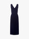 Ex Warehouse Pleated Midi Sleeveless Dress in Navy & Green