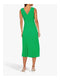 Ex Warehouse Pleated Midi Sleeveless Dress in Navy & Green