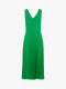 Ex Warehouse Pleated Midi Sleeveless Dress in Navy & Green