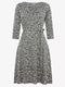 Ex Principles Grey Leopard Jacquard Wrap Knee Length Dress