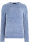 Ex Bon Marche Blue Cosy Textured Round Neck Jumper