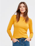 Ex M&CO Crew Neck Button Sleeve Detail Jumper 10 Colours