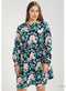 Ex Second Script Curve Floral Zia Smocked Dress