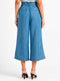Ex Famous Store Blue Cotton Blend Crop Culotte Trousers