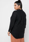 Ex Evans V Neck Linen Overhead Shirt In Black / Yellow
