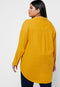 Ex Evans V Neck Linen Overhead Shirt In Black / Yellow