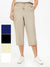 Ex Evans Linen Blend Tie Waist Cropped Culottes Trousers 4 Colours
