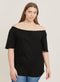 Ex Evans Yellow Or Black Linen Blend Bardot Top