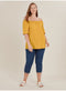 Ex Evans Yellow Or Black Linen Blend Bardot Top