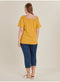Ex Evans Yellow Or Black Linen Blend Bardot Top