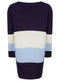 Ladies Stripe Open Knit Casual Long Sleeve Cardigan Sweater