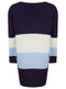 Ladies Stripe Open Knit Casual Long Sleeve Cardigan Sweater