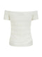Ex Dorothy Perkins Lace Bardot Top In White / Navy