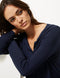Ex Famous Store Collection Navy Round Neck Cardigan