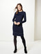 Ex Famous Store Collection Spotted Long Sleeve Shift Dress