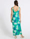 Ex Famous Store Collection Green Palm Print Slip Maxi Dress