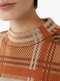Ex Warehouse Check Button Shoulder Jumper Tan